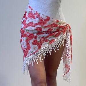 White Floral Pareo